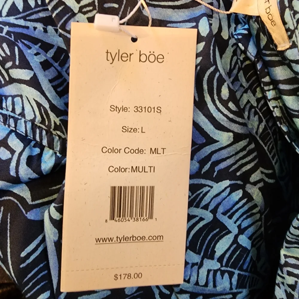 NWT TYLER BOE Womens  Button Up Blouse Shirt Long Sleeve Blue Hot Air Balloons - Picture 6 of 9